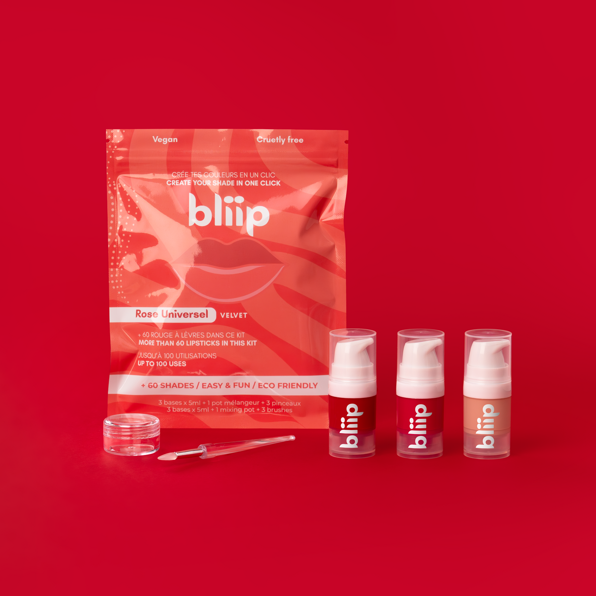 Kit Bliip - Universel - Rouge à lèvres - Fini Satin - 60 nuances