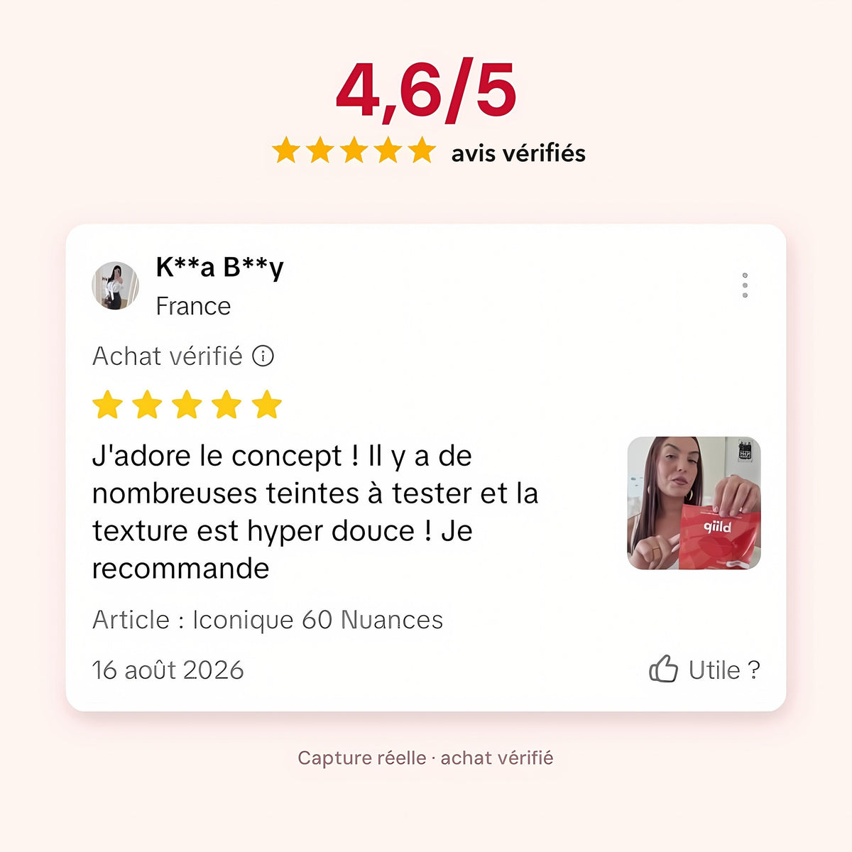 Avis clients 4,6 sur 5